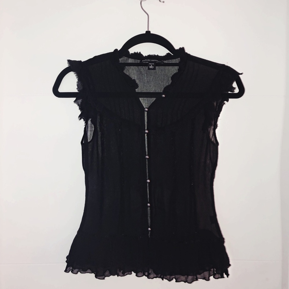 Babydoll Black Petite Blouse
